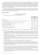 - Consolidated Results of Operations