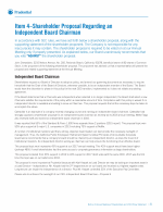 Item 4 - Shareholder Proposal Regarding an Independent Board Chairman