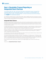 Item 4 - Shareholder Proposal Regarding an Independent Board Chairman