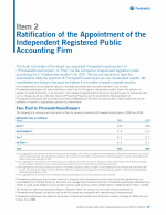 Item 2 - Ratification of the Appointment of the Independent Registered Public Accounting Firm