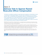 Item 3 - Advisory Vote to Approve Named Executive Officer Compensation