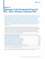 Item 4 - Approval of the Prudential Financial, Inc. 2021 Omnibus Incentive Plan