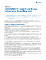 Item 5 - Shareholder Proposal Regarding an Independent Board Chairman