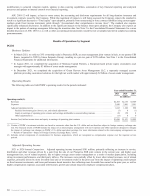 - Results of Operations by Segment