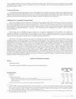 - Results of Operations by Segment