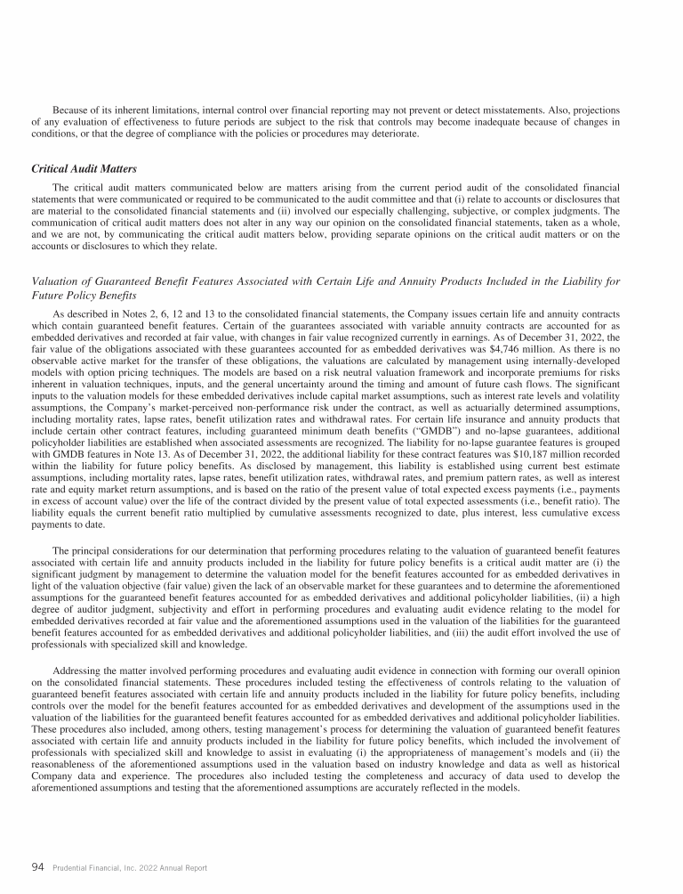Prudential Financial. Inc. 2022 Annual Report