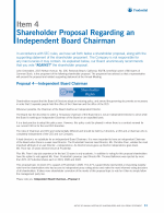 Item 4 - Shareholder Proposal Regarding an Independent Board Chairman