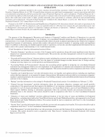Management's Discussion and Analysis of Financial Condition and Results of Operations