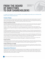 Letter from the Board of Directors to Our Shareholders