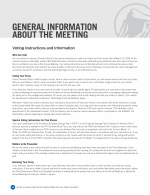 General Information About the Meeting