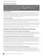 - Board Recommendations