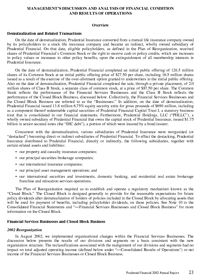 Financial Section