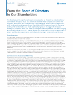 Letter from the Board of Directors to Our Shareholders