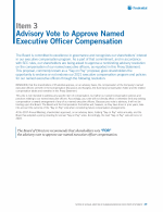 Item 3 - Advisory Vote to Approve Named Executive Officer Compensation