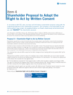 Item 4 - Shareholder Proposal to Adopt the Right to Act by Written Consent