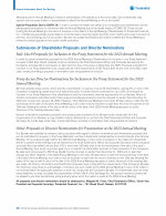 - Submission of Shareholder Proposals and Director Nominations